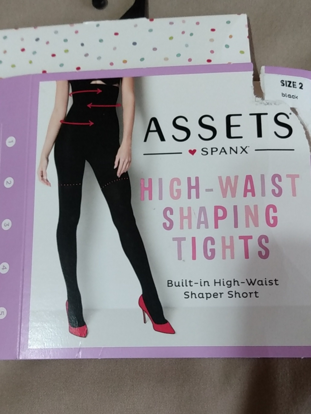 Assets by Spanx Black High-Waist Shaping Tights- WMNS Size 2 -Short